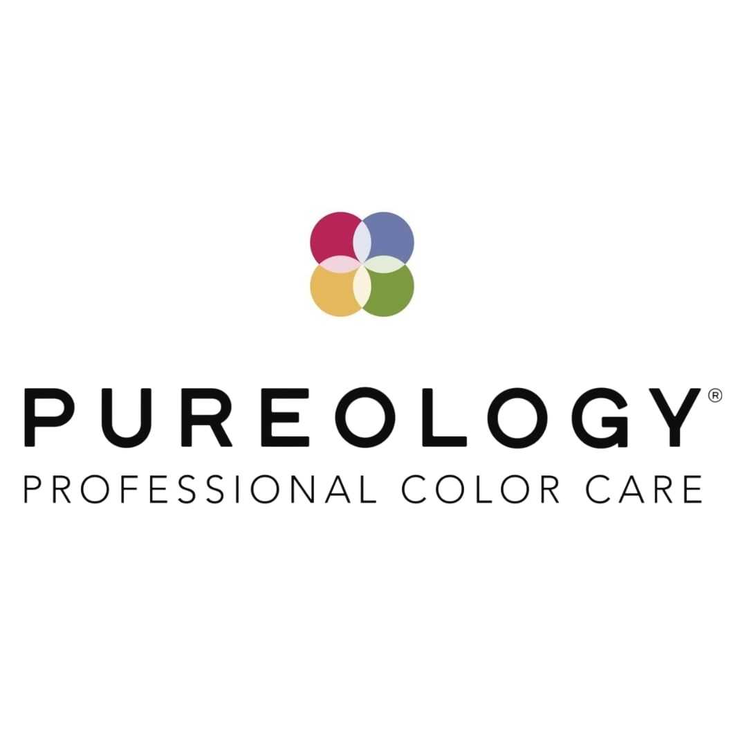 Pureology logo with colorful flower icon and "Professional Color Care" tagline.